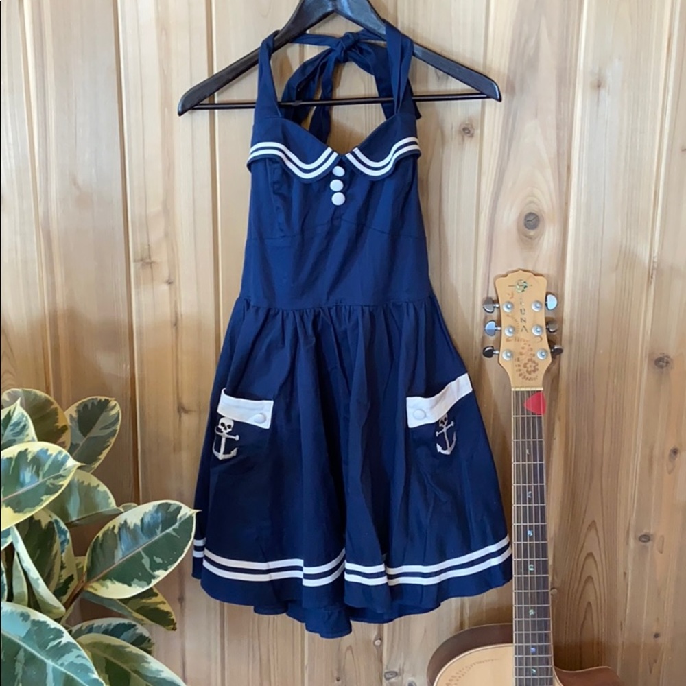 Hellbunny rockabilly pin-up sailor dress